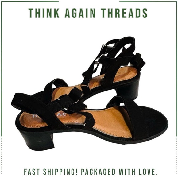 NWOT Rampage RAM-Henna Gladiator Style Ankle Wrap Heeled Sandals Women's Sz 8M - Picture 1 of 9